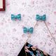 Turquoise Green Ceramic Bow Modern Wall Hook-Pack of 3