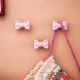 Pink Ceramic Bow Modern Wall Hook-Pack of 3