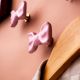 Pink Ceramic Bow Modern Wall Hook-Pack of 3