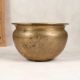 Indian Traditional Brass Cooking Pot in Brown Finish for Decor