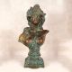 Handmade Vintage Finish Brass Lady Bust Statue in English Art