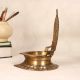 Handcrafted Indian Holy Brass Gaja Lakshmi Oil Lamp for Temple
