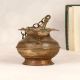 Vintage Finish Brass Ghee Lamp with Spoon for Prayer Room