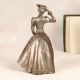 Premium Metal Standing Lady Statue in Silver Finish for Decor