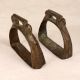 Vintage Finish Brass Horse Stirrups in Dark Finish in Pair