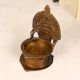 Handcrafted South Indian Brass Gaja Lakshmi Oil Lamp for Decor