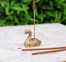 Antique Golden Brass Mini Duck Agarbatti Holder Stand