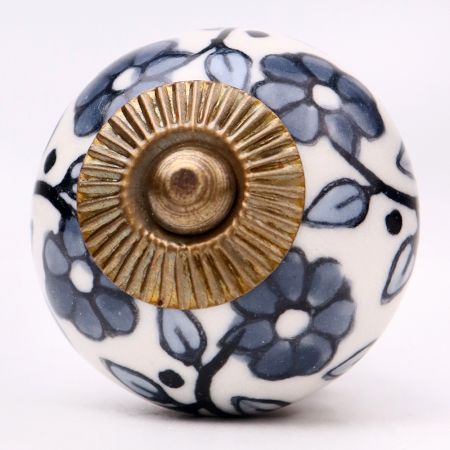 Grey Tiny Flower Cabinet Knob