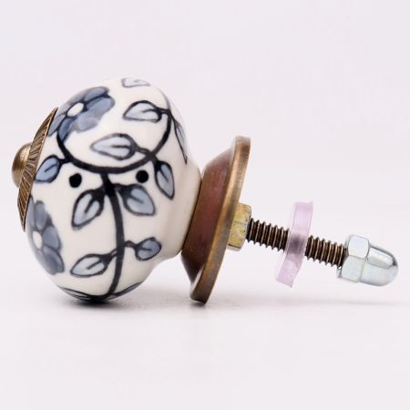 Grey Tiny Flower Cabinet Knob