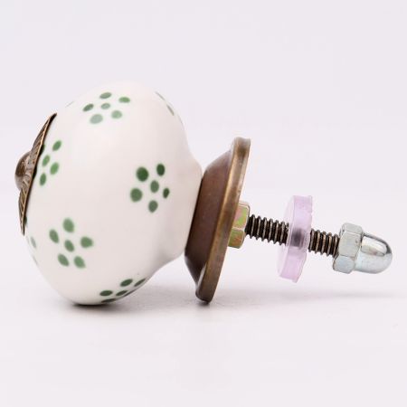 Moss Green Tiny Floral Drawer Knob