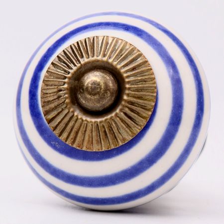 Navy Blue Striped Knob