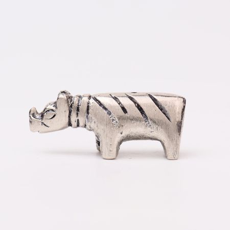 Silver Brass Hippo Incense Stick Holder