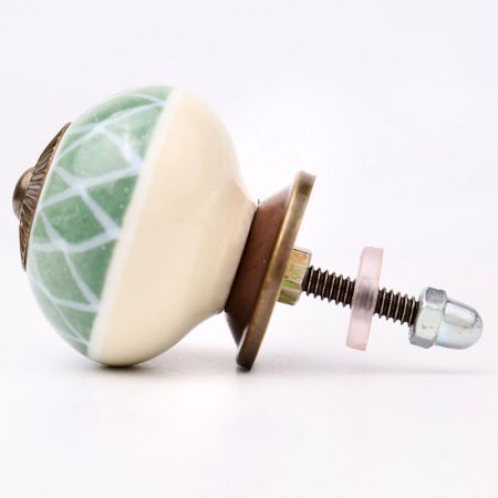 Olive Green Leaf Dresser Knob