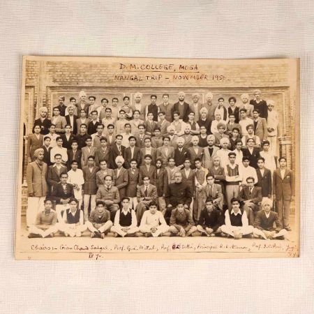 Group Paper Photograph of D.M. College Moga Trip for Collection