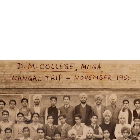 Group Paper Photograph of D.M. College Moga Trip for Collection