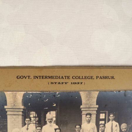 Staff 1937 Paper Photograph of Govt. Intermediate College Pasrur