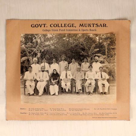 Vintage Paper Photograph of Govt. College Muktsar for Collection