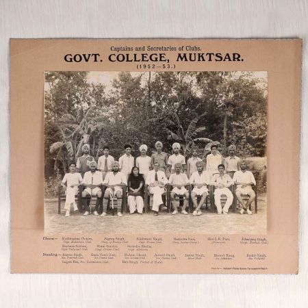 Vintage Paper Photo of Government College Muktsar for Collection