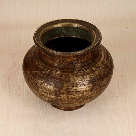Engraved Traditional Brass Holy Water Pot for Flower Decoration