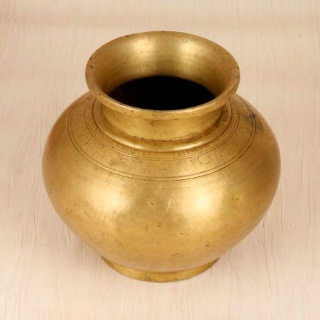 South Indian Plain Finish Holy Water Pot Made of High-Quality Brass
