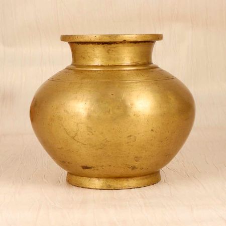 South Indian Plain Finish Holy Water Pot Made of High-Quality Brass