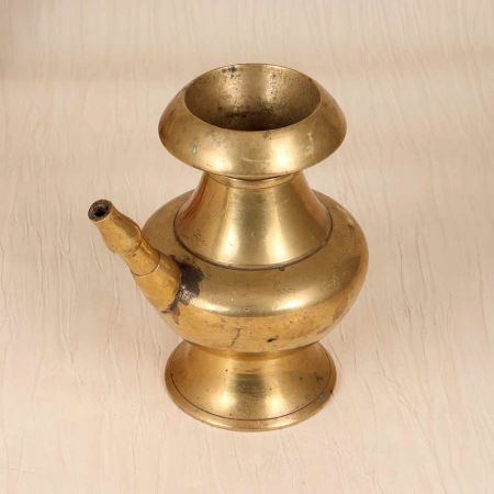 Himalayan Art Finest Brass Holy Water Pot with Spout for Decor