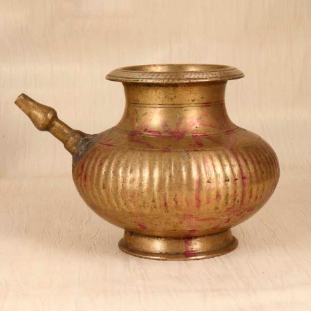 Handmade Finest Brass Holy Water Pot with Spout from Central India