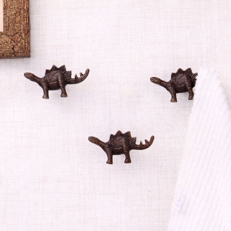 Antique Modern Iron Dinosaur Heavy Duty Wall Hooks-Pack of 3