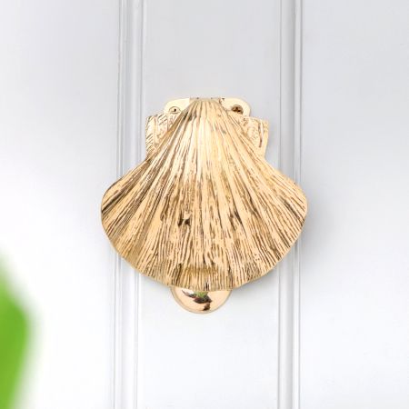 Golden Sea Shell Brass Door Knocker