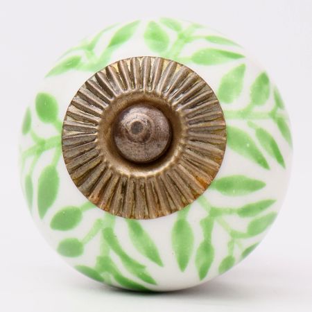 Green Decorative Leaf Drawer Knob