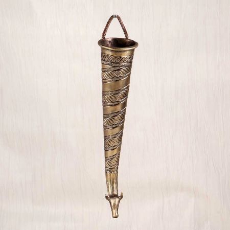 Handmade Brown Finish Brass Nandi Head Pipe for Temple