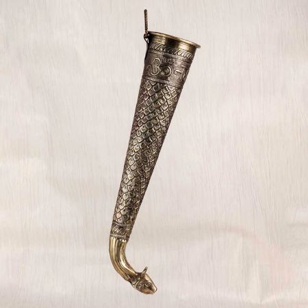 Handmade Traditional Brass Nandi Head Pipe for Temple