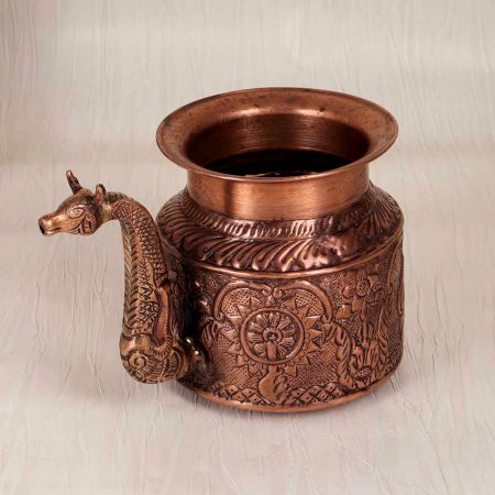Beautiful Copper Water Pot with Spout in Antique Brown Finish