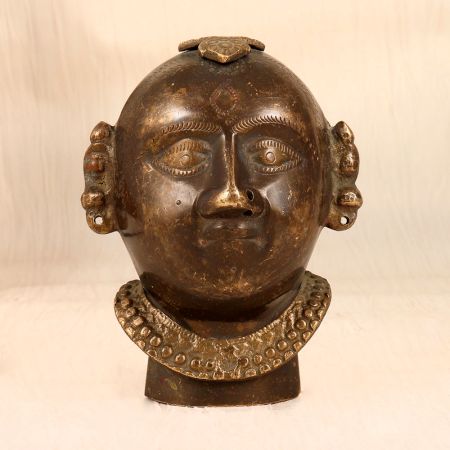 Finest Handmade Gauri Head Statue Made of Brass for Decor