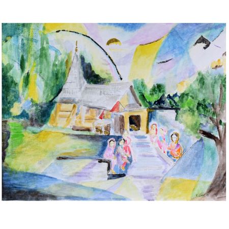 Beautiful Scenery Canvas Painting by Artist Rosemarie Gorke