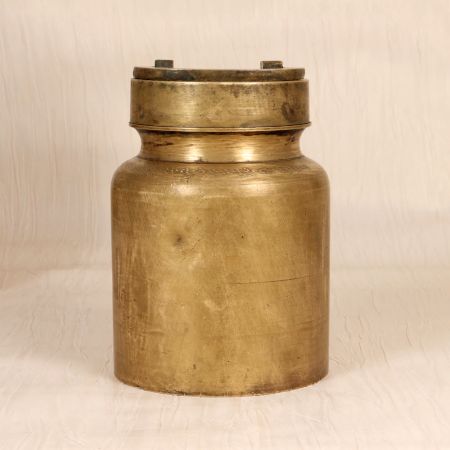Finest Brass Holy Ganga Jali Water Pot with Lid for Rituals