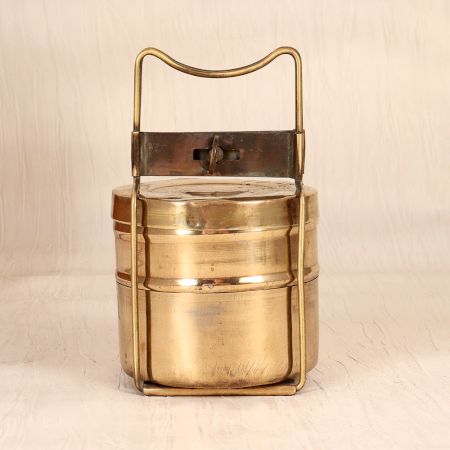Handcrafted High-Quality Brass Tiffin Box for Vintage Collection