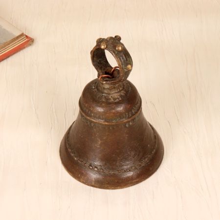 Traditional Finest Brass Temple Bell with Loop for Prayer Room