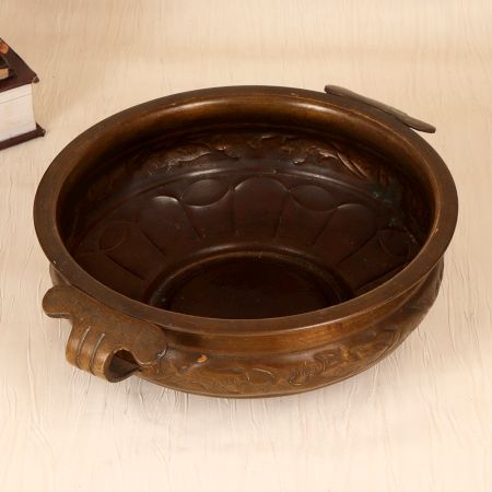 Traditional South Indian Brass Urli for Flower Decoration