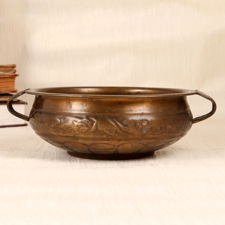 Traditional South Indian Brass Urli for Flower Decoration