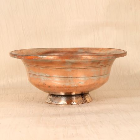 Finest Plain Brown Finish Copper Fruit Bowl for Decoration