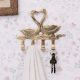 Handmade Two Brass Swan with 4 Hooks Crafted Key Holder