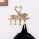 Handmade Two Brass Swan with 4 Hooks Crafted Key Holder