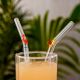 6 Pieces Reusable Glass Straws Eco-friendly ColorfulÂ Cute Bent Straws