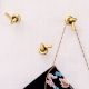 Solid Golden Knot Brass Wall Hooks-Pack of 3