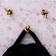 Solid Golden Knot Brass Wall Hooks-Pack of 3