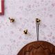 Solid Golden Knot Brass Wall Hooks-Pack of 3