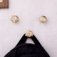 Modern Solid Golden Shell Brass Wall Hooks-Pack of 3