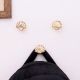 Modern Solid Golden Shell Brass Wall Hooks-Pack of 3