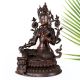 Vintage Finish Goddess Green Tara Copper Statue in Tibetan Art